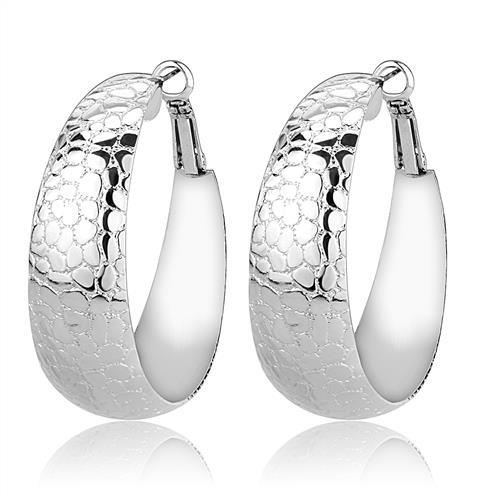 JCE1397 Rhodium Brass Earrings with No Stone
