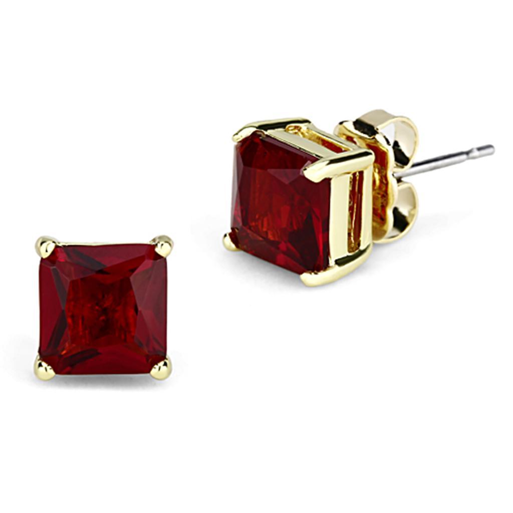JCE536 Gold Brass Earrings with Synthetic Synthetic Glass in Siam