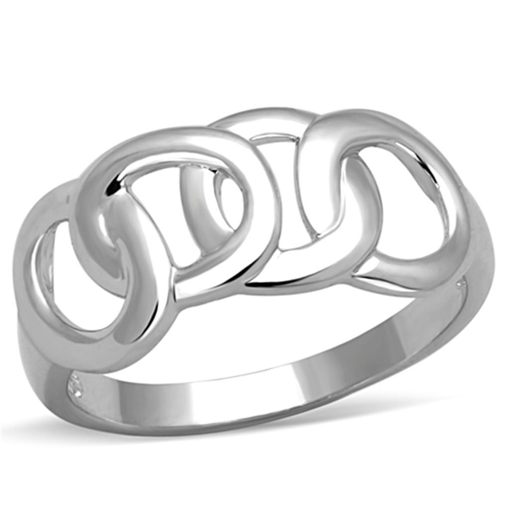 JCE783 Rhodium Brass Ring with No Stone