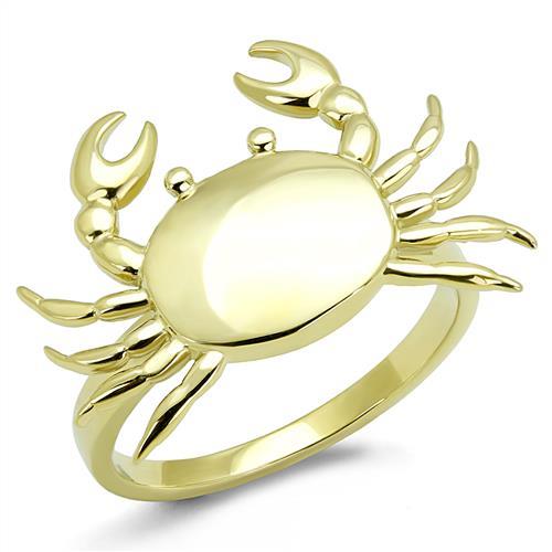 JCE3199 IP Gold(Ion Plating) Stainless Steel Ring with No Stone