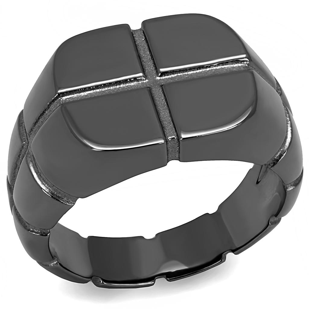 JCE3273 IP Light Black  (IP Gun) Stainless Steel Ring with No Stone