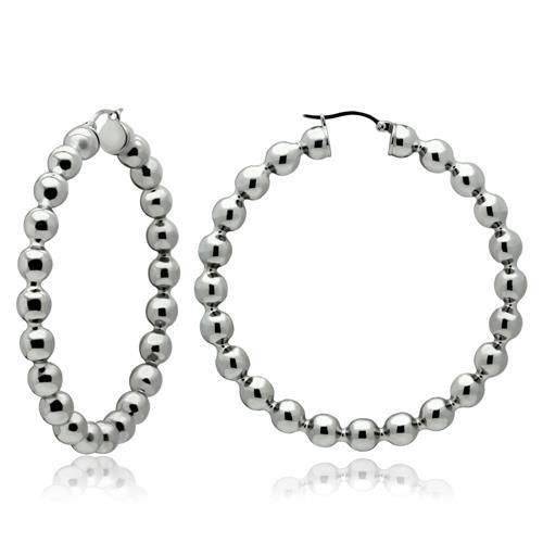 JCE421 High polished (no plating) Stainless Steel Earrings with No Stone